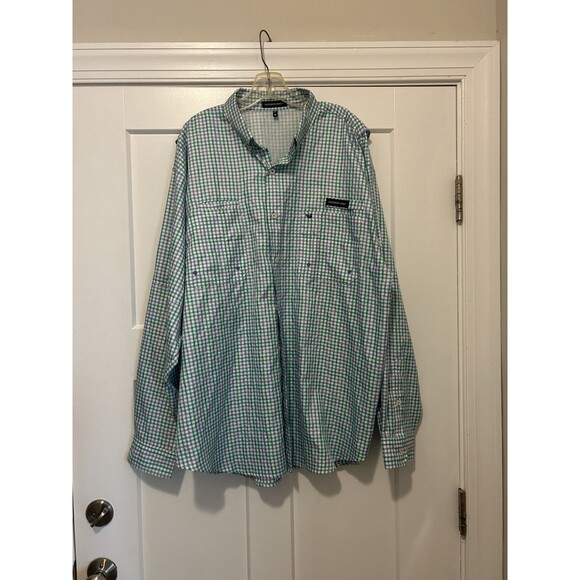 Southern Marsh Men's Button Shirt Large Fieldtec Fishing Outdoor Vented Plaid - Picture 1 of 5